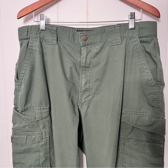Tru-Spec Olive Green Cargo Tactical Pants Men's Size 36x35 rip stop utility - Picture 3 of 12